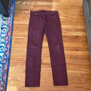 Levi’s Capital E matchstick in maroon